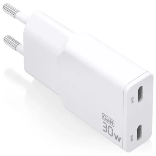 AISENS ASCH-30W2P048-W cargador de dispositivo móvil Cámara digital, MP3, MP4, Teléfono móvil, Navegante, Portátil, Consola de juegos portátil, Smartphone, Tableta, Universal Blanco Corriente alterna Carga rápida Interior