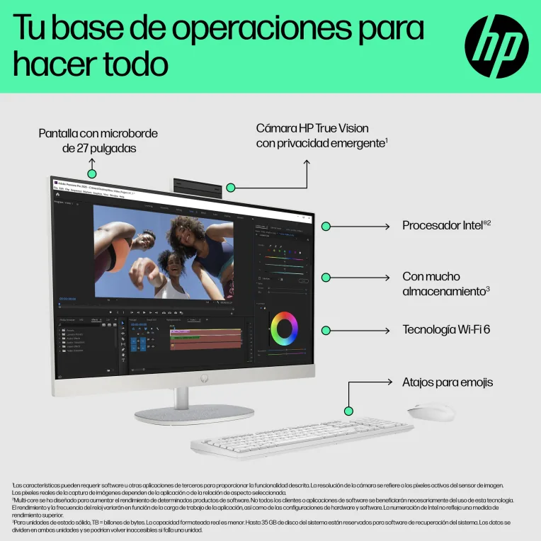 HP All-in-One 27-cr0090ns Intel® Core™ i5 i5-1335U 68,6 cm (27") 1920 x 1080 Pixeles PC todo en uno 16 GB DDR4-SDRAM 512 GB SSD FreeDOS Wi-Fi 6 (802.11ax) Blanco HP All-in-One 27-cr0090ns Intel® Core™ i5 i5-1335U 68,6 cm (27") 1920 x 1080 Pixeles PC todo en uno 16 GB DDR4-SDRAM 512 GB SSD FreeDOS Wi-Fi 6 (802.11ax) Blanco
