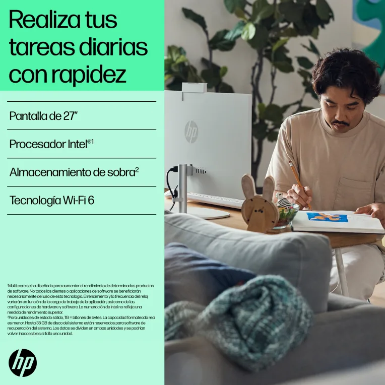 HP All-in-One 27-cr0090ns Intel® Core™ i5 i5-1335U 68,6 cm (27") 1920 x 1080 Pixeles PC todo en uno 16 GB DDR4-SDRAM 512 GB SSD FreeDOS Wi-Fi 6 (802.11ax) Blanco HP All-in-One 27-cr0090ns Intel® Core™ i5 i5-1335U 68,6 cm (27") 1920 x 1080 Pixeles PC todo en uno 16 GB DDR4-SDRAM 512 GB SSD FreeDOS Wi-Fi 6 (802.11ax) Blanco