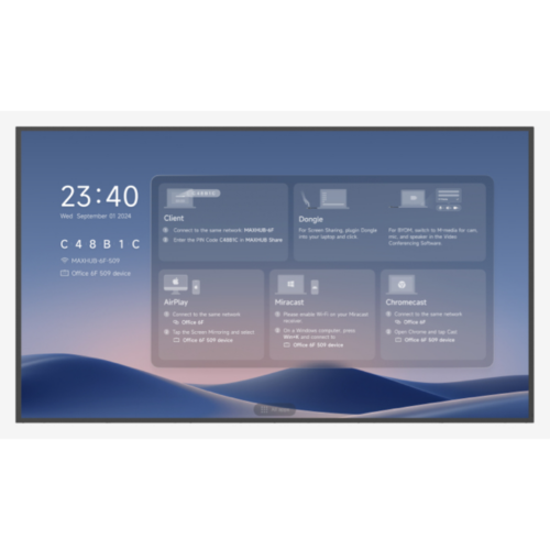 MAXHUB ND55CMB pantalla de señalización Pantalla plana para señalización digital 139,7 cm (55") LED Wifi 500 cd / m² 4K Ultra HD Negro Procesador incorporado Android 24/7 MAXHUB ND55CMB pantalla de señalización Pantalla plana para señalización digital 139,7 cm (55") LED Wifi 500 cd / m² 4K Ultra HD Negro Procesador incorporado Android 24/7
