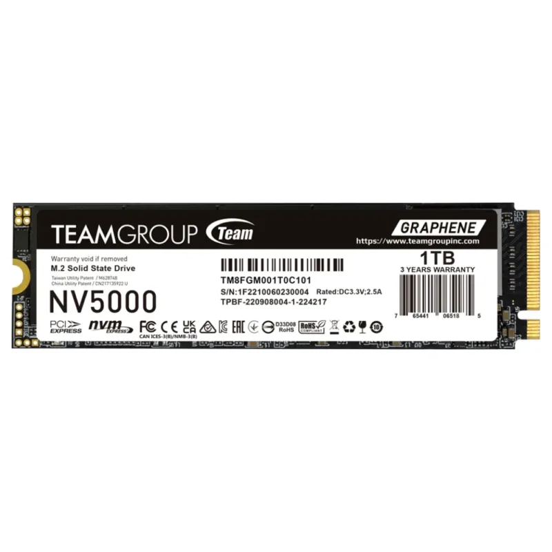 Team Group NV5000 1 TB M.2 PCI Express 4.0 NVMe 3D NAND